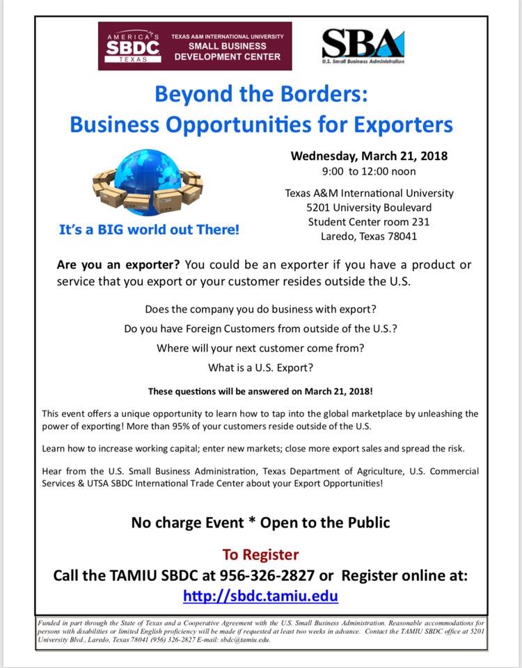 Beyond the Borders: Business Opportunities for Exporters