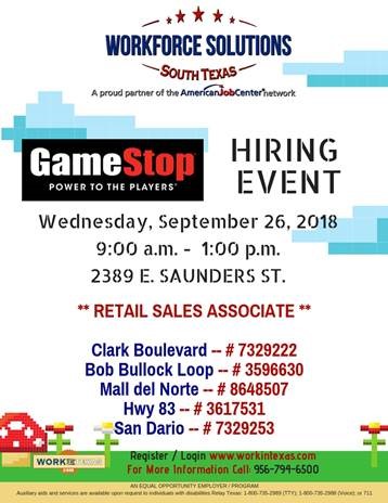 Gamestop: Power to the Players Hiring Event