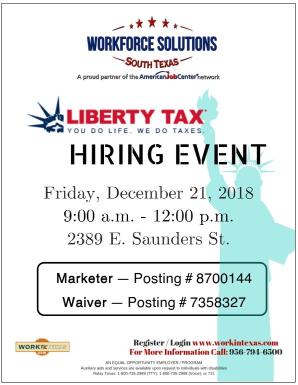 Workforce Solutions Hiring Event for Liberty Tax