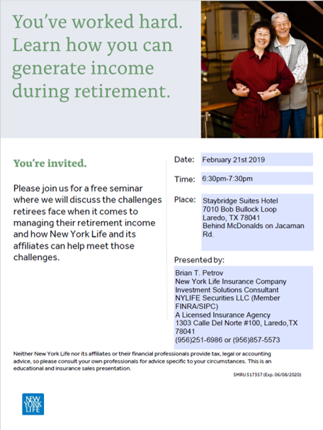 Retirement and Investments Seminar - New York Life